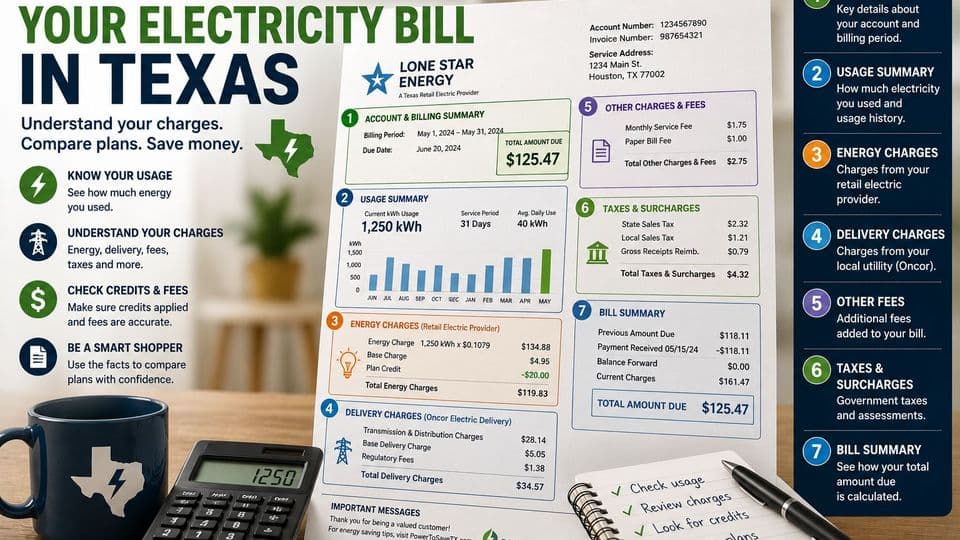 How to Read Your Electricity Bill in Texas