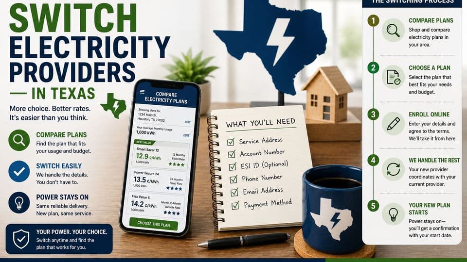 How to Switch Electricity Providers in Texas