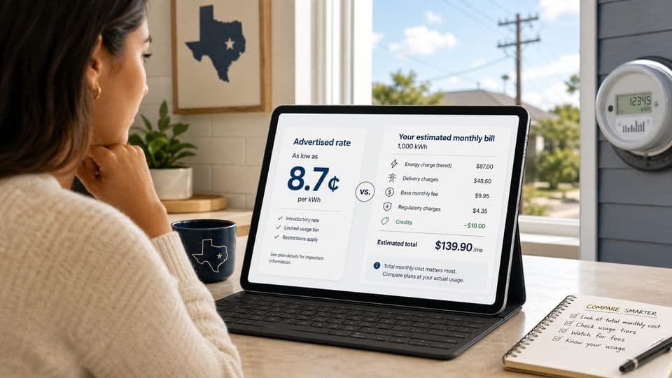 Why Advertised Electricity Rates Can Mislead Texas Shoppers