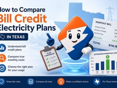 Bill credit electricity plans in Texas