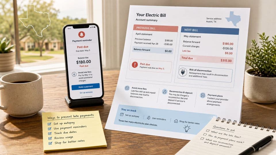 How a Late Payment Increases Your Electric Bill in Texas