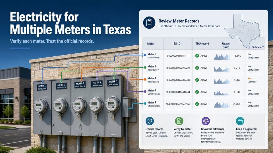 Electricity for Multiple Meters in Texas