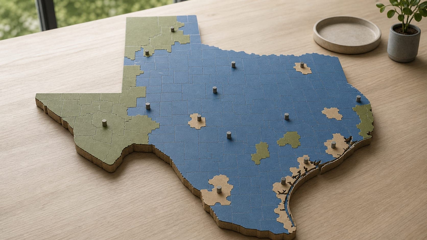 Simplified Texas map showing retail choice areas, municipal utility areas, and electric cooperative areas.