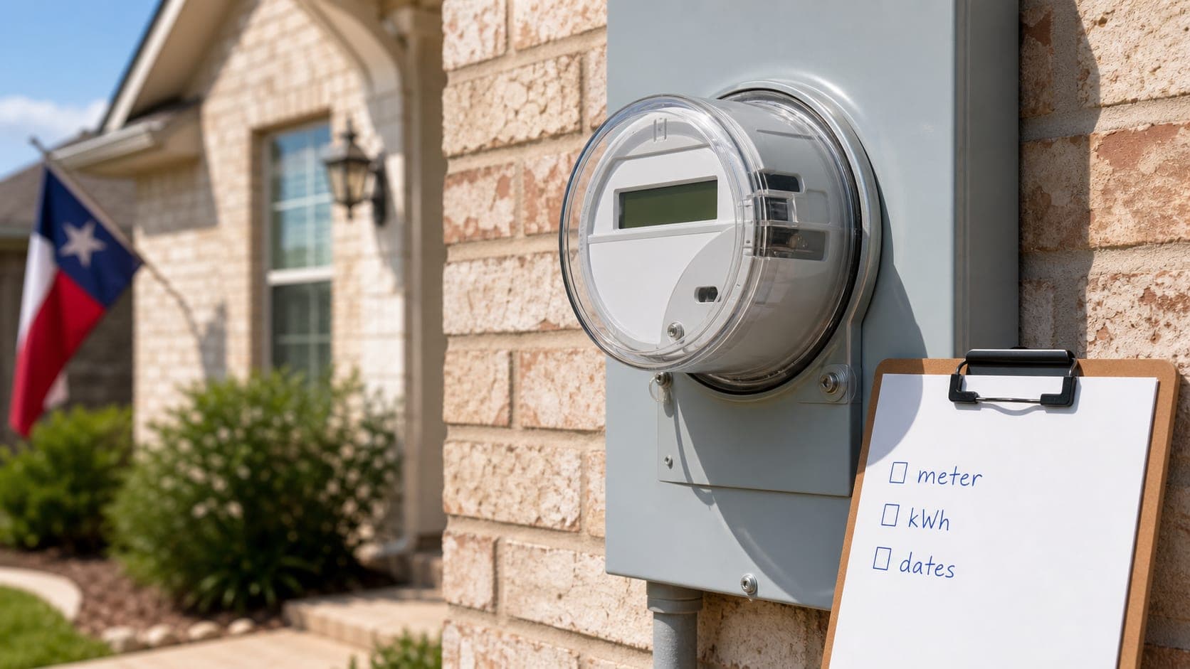 Residential electric meter with a simple usage check card.