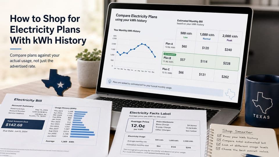 How to Shop for Electricity Plans With kWh History